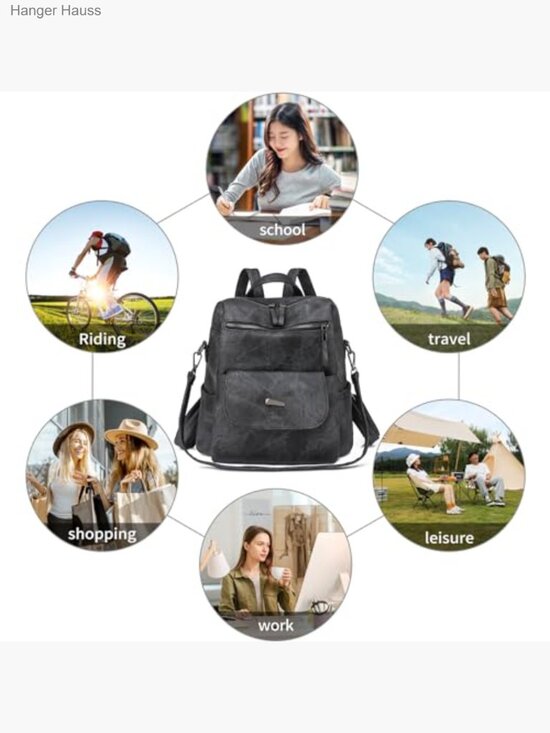 PU Leather Backpack Purse - Fashion Travel Anti Theft Convertible Shoulder Bag main image 5